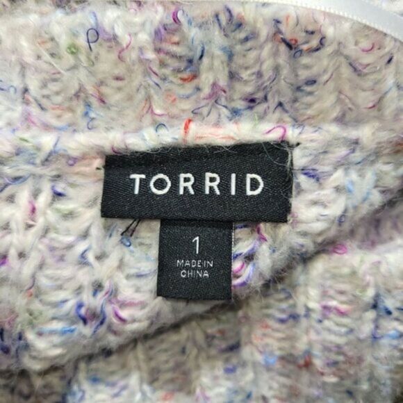 TORRID Multicolored Confetti Chunky Knit V-neck Sweater size 1 (1X) Comfy Soft - Picture 9 of 13